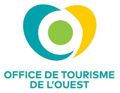 Logo de l'Office de Tourisme de l'Ouest de La Réunion (OTI Ouest), cœur turquoise et jaune
