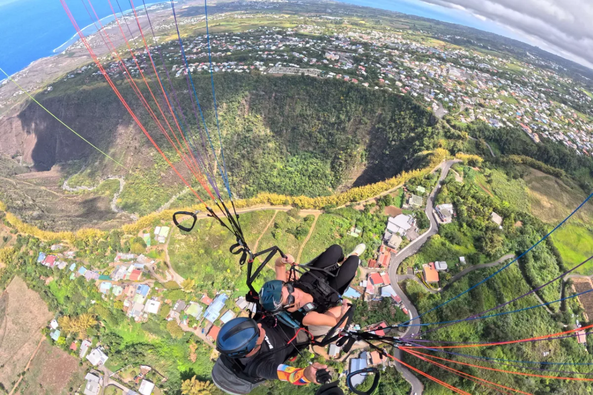 Vol en parapente au-dessus des ravines et des hauts de Saint-Leu, La Réunion